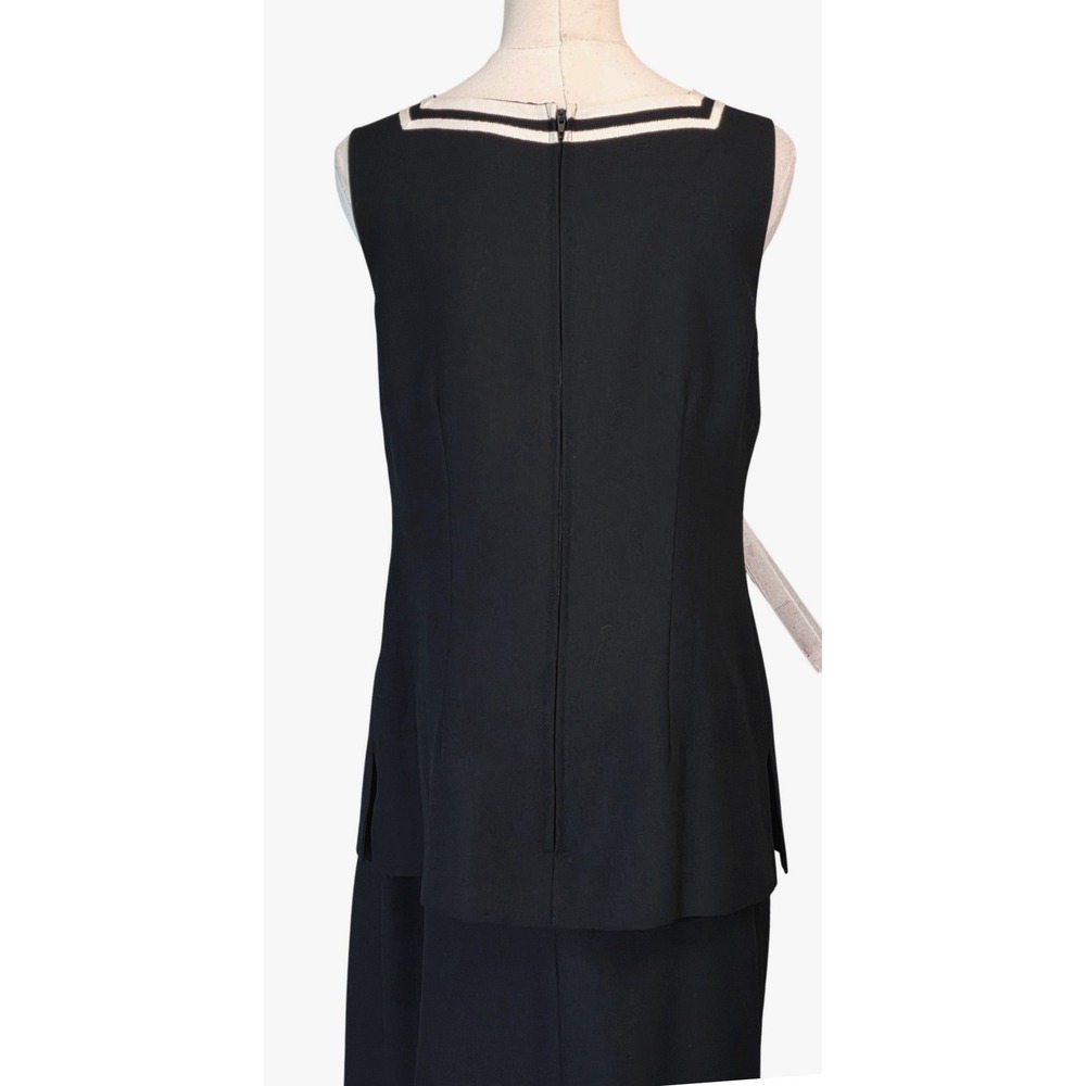 Jessica Howard Skirt Set Womens 8 Black Excellent Nautical Tunic Maxi Vintage - Picture 9 of 13
